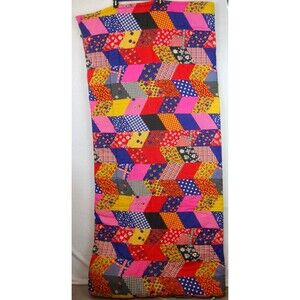 Vintage 1960's 1970's Patchwork Quilted Sleeping Bag by Coleman 33x70 Hippie GUC